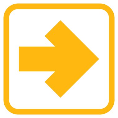 Ok sağ vektör simgesi bir çerçeve içinde