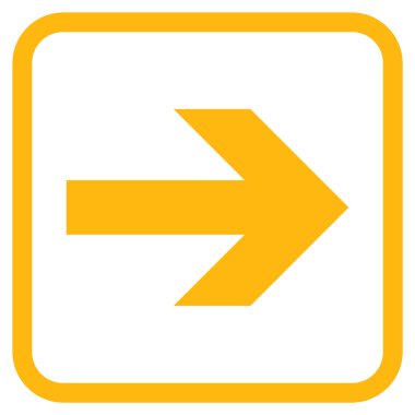 Ok sağ vektör simgesi bir çerçeve içinde