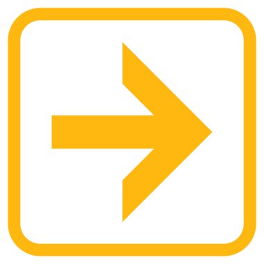 Ok sağ vektör simgesi bir çerçeve içinde