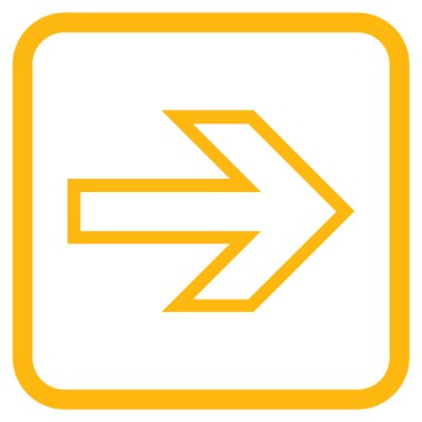 Ok sağ vektör simgesi bir çerçeve içinde