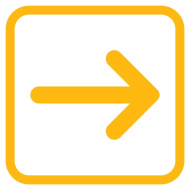 Ok sağ vektör simgesi bir çerçeve içinde