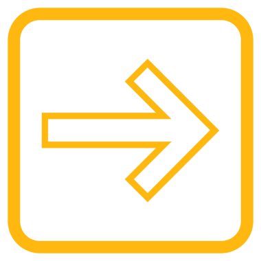 Ok sağ vektör simgesi bir çerçeve içinde