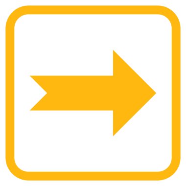 Ok sağ vektör simgesi bir çerçeve içinde