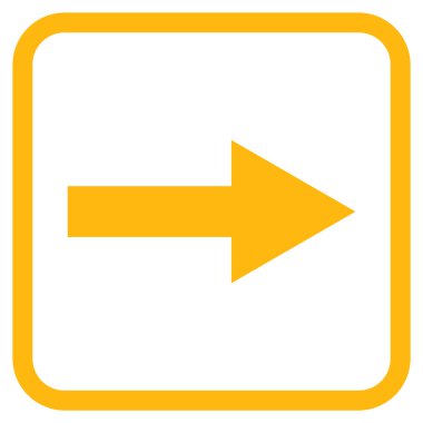 Ok sağ vektör simgesi bir çerçeve içinde