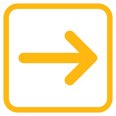 Ok sağ vektör simgesi bir çerçeve içinde