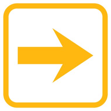 Ok sağ vektör simgesi bir çerçeve içinde