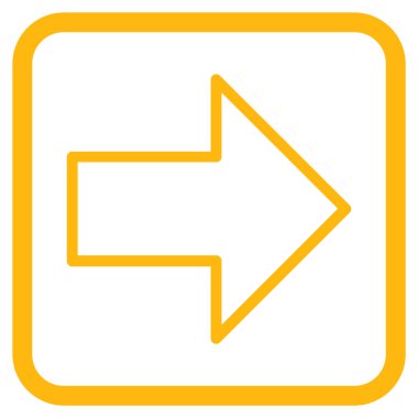 Ok sağ vektör simgesi bir çerçeve içinde