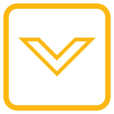 Vektör simgesi bir çerçeve içinde aşağı ok ucu