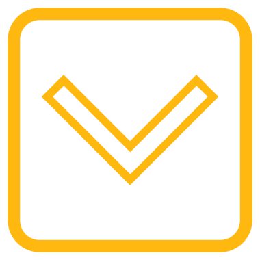 Vektör simgesi bir çerçeve içinde aşağı ok ucu