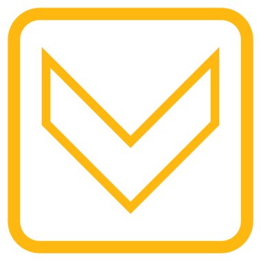 Vektör simgesi bir çerçeve içinde aşağı ok ucu