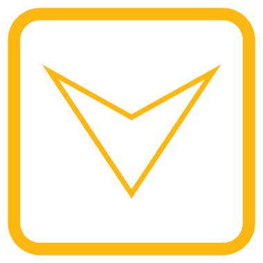 Vektör simgesi bir çerçeve içinde aşağı ok ucu