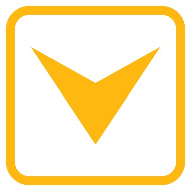 Vektör simgesi bir çerçeve içinde aşağı ok ucu