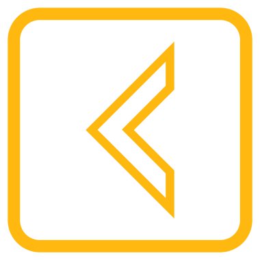 Ok ucu sol vektör simgesi bir çerçeve içinde