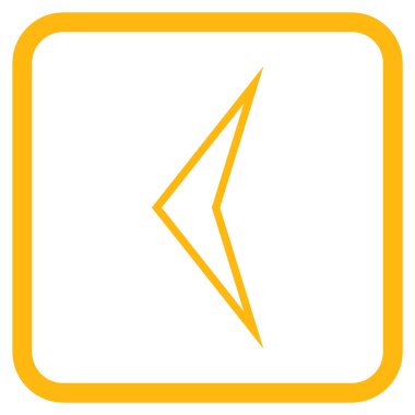 Ok ucu sol vektör simgesi bir çerçeve içinde