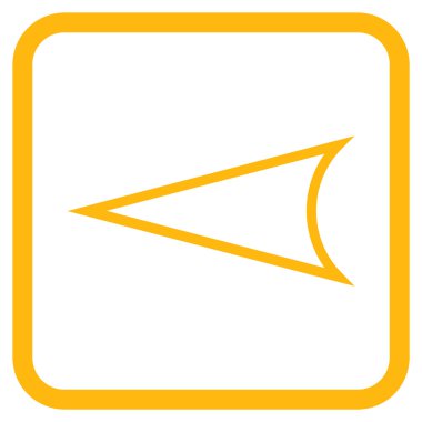 Ok ucu sol vektör simgesi bir çerçeve içinde