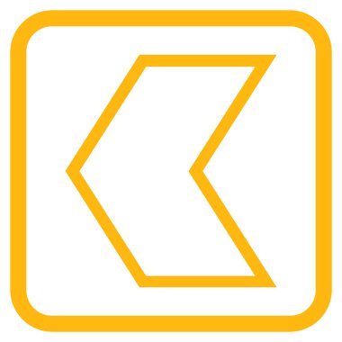 Ok ucu sol vektör simgesi bir çerçeve içinde