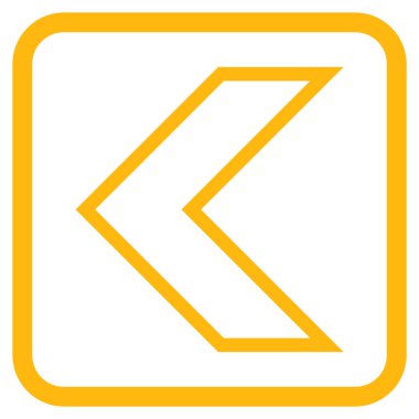 Ok ucu sol vektör simgesi bir çerçeve içinde