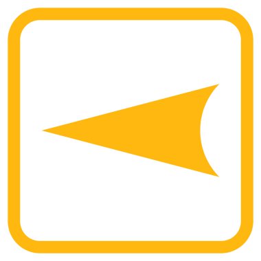 Ok ucu sol vektör simgesi bir çerçeve içinde