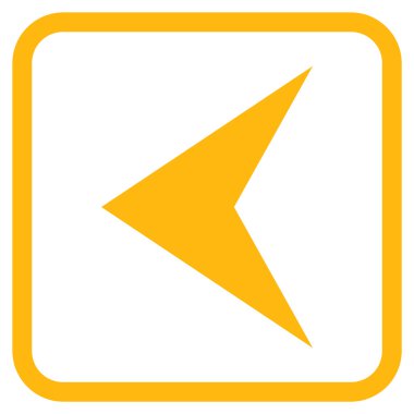 Ok ucu sol vektör simgesi bir çerçeve içinde