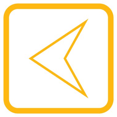 Ok ucu sol vektör simgesi bir çerçeve içinde