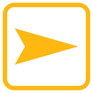 Ok ucu doğru vektör simgesi bir çerçeve içinde