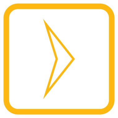 Ok ucu doğru vektör simgesi bir çerçeve içinde