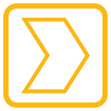 Ok ucu doğru vektör simgesi bir çerçeve içinde