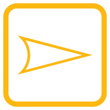 Ok ucu doğru vektör simgesi bir çerçeve içinde