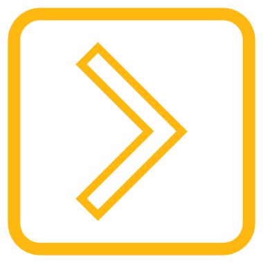 Ok ucu doğru vektör simgesi bir çerçeve içinde