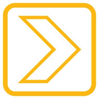 Ok ucu doğru vektör simgesi bir çerçeve içinde