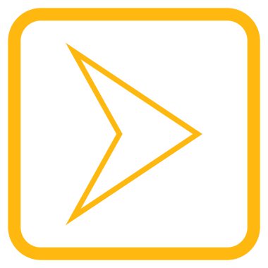 Ok ucu doğru vektör simgesi bir çerçeve içinde