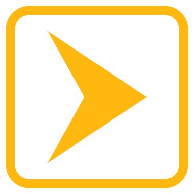 Ok ucu doğru vektör simgesi bir çerçeve içinde