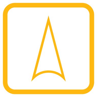 Vektör simgesi bir çerçeve içinde yukarı ok ucu