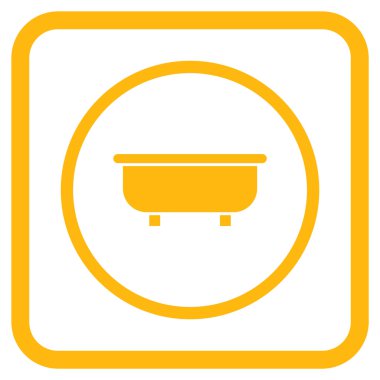 Küvet vektör simgesi bir çerçeve içinde