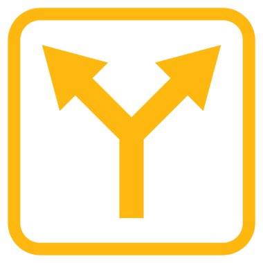 Vektör simgesi bir çerçeve içinde yukarı çatallanma ok