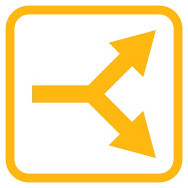 Bifurkasyon ok doğru vektör simgesi bir çerçeve içinde