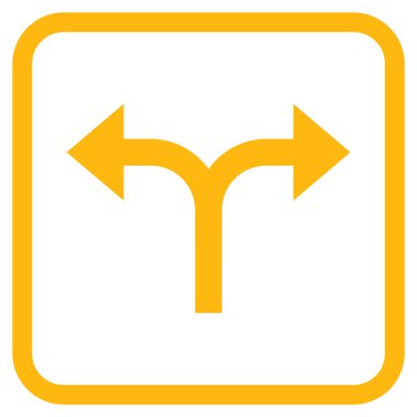 Vektör simgesi bir çerçeve içinde çatallanma oklar sol sağ