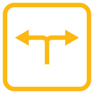 Vektör simgesi bir çerçeve içinde çatallanma oklar sol sağ