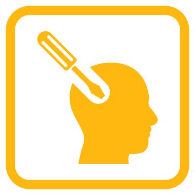 Beyin aracı vektör simgesi bir çerçeve içinde