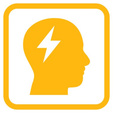 Beyin fırtınası vektör simgesi bir çerçeve içinde