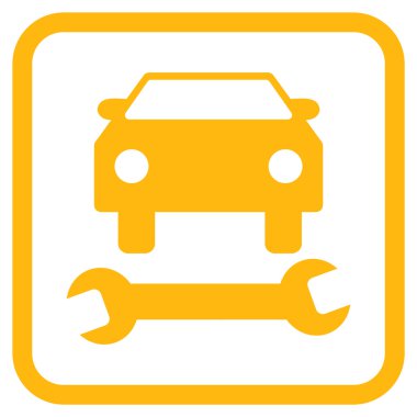 Araba tamir vektör simgesi bir çerçeve içinde