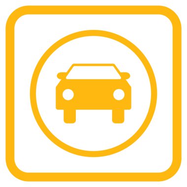 Araba vektör simgesi bir çerçeve içinde