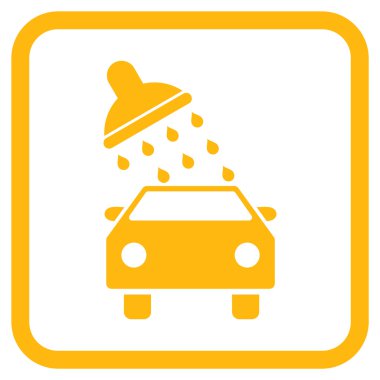 Oto yıkama vektör simgesi bir çerçeve içinde