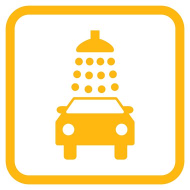 Oto yıkama vektör simgesi bir çerçeve içinde