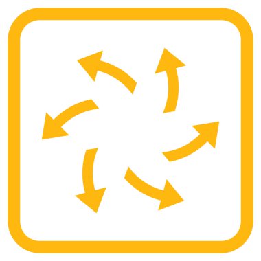 Santrifüj oklar bir çerçeve içinde simge vektör