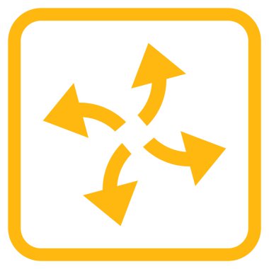 Santrifüj oklar bir çerçeve içinde simge vektör