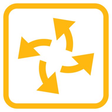 Santrifüj oklar bir çerçeve içinde simge vektör