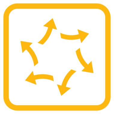 Santrifüj oklar bir çerçeve içinde simge vektör