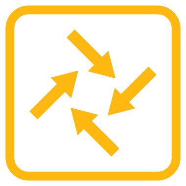 Merkezcil oklar bir çerçeve içinde simge vektör