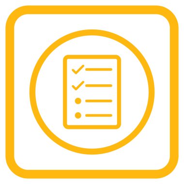 Denetim listesi sayfa vektör simgesi bir çerçeve içinde